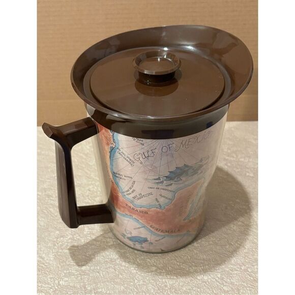Thermo Serv ATLAS MAP Vintage Insulated Pitcher W/ Lid 55 oz. Dart Industries - Picture 5 of 8
